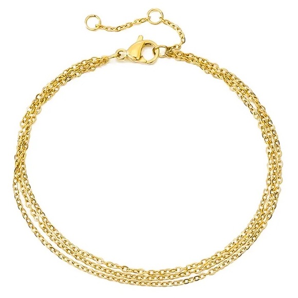 ⚜️𝟯𝟬%𝗢𝗙𝗙 𝗯𝘂𝗻𝗱𝗹𝗲𝘀 𝟯+⚜️ NEW 3 Layered Stainless Steel Chain Bracelet - Picture 4 of 10